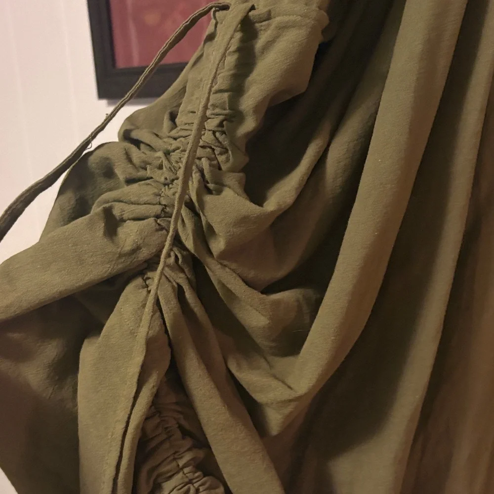 Thaluta Asymmetrical Olive Skirt - Picture 3 of 5